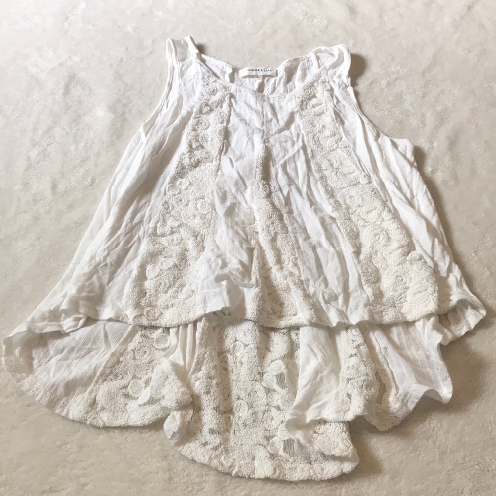 High Low lace boho top